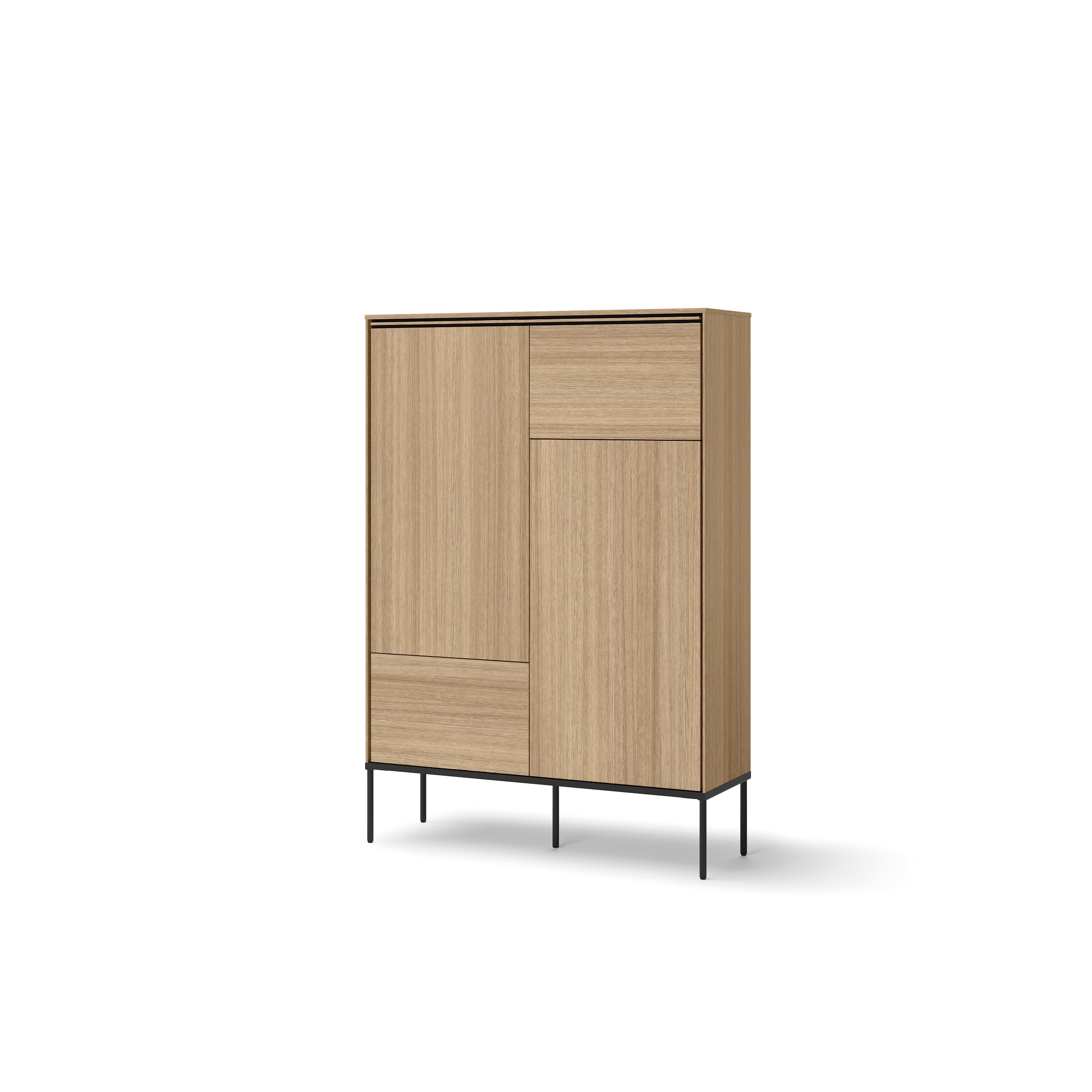 Wysoka komoda 2-drzwiowa VISSO VI-02 98cm dąb linearny