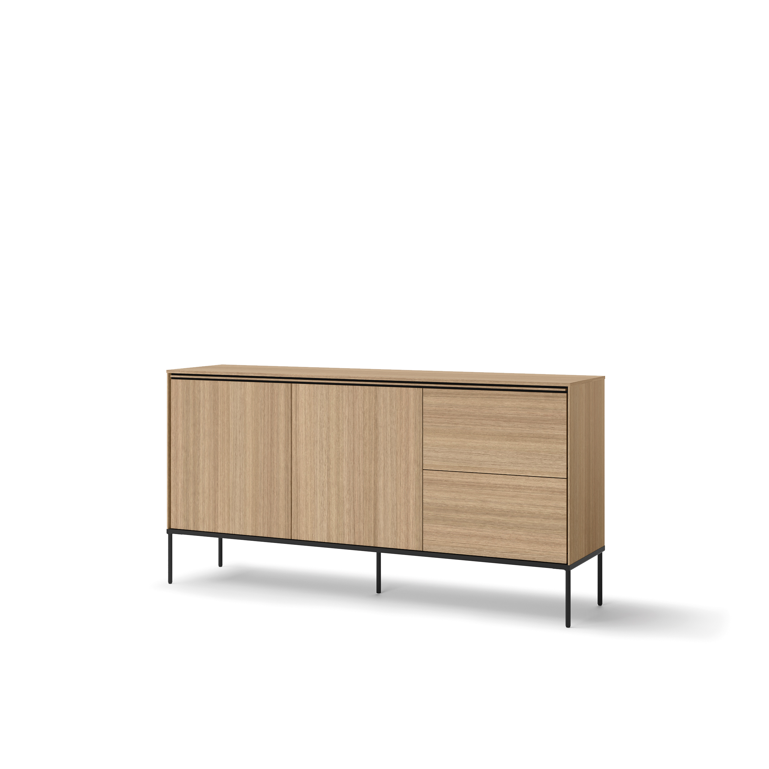 Komoda 2-drzwiowa z szufladami VISSO VI-04 167cm dąb linearny