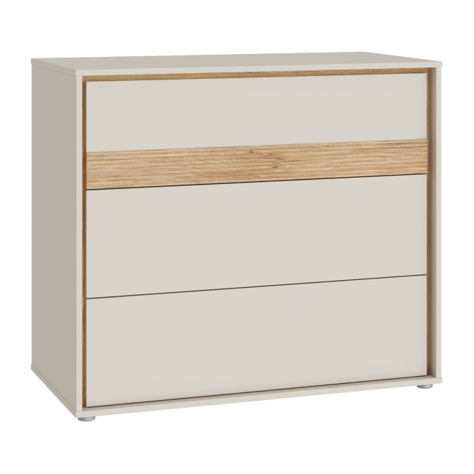 Komoda WEXLIN z 3 szufladami 96 cm piaskowy dąb mauvella