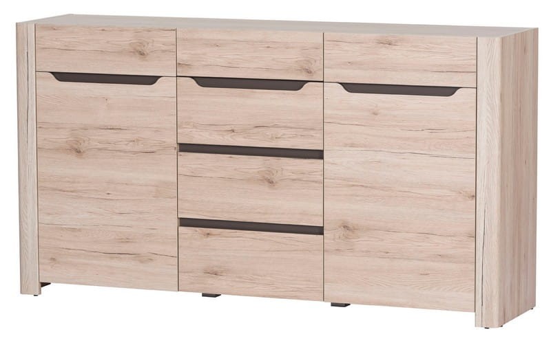 Komoda DESJO 10 2 drzwiowa z szufladami dąb sanremo brąz 170x93x42cm