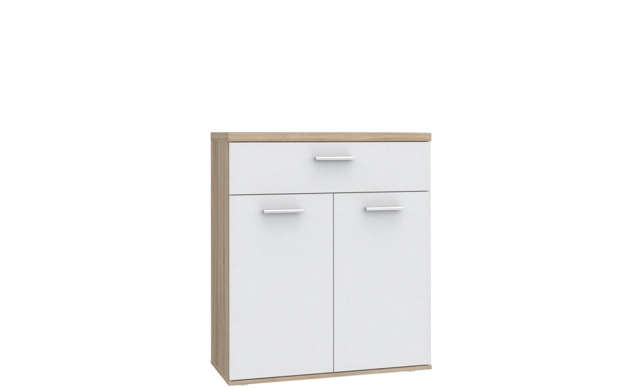 Komoda 2-drzwiowa WINNIE 80 cm biała dąb sonoma